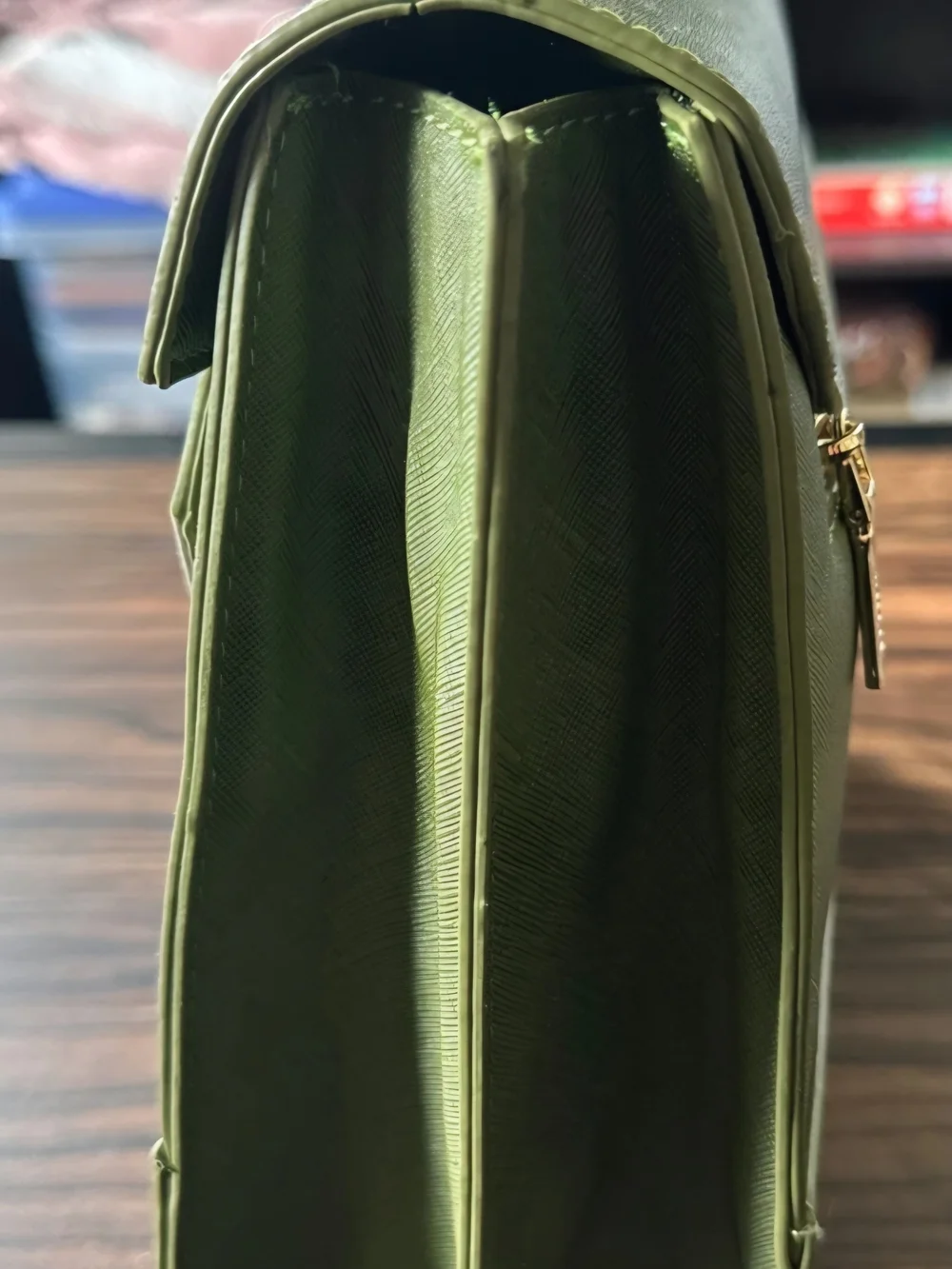 Trina Turk Olive Green Structured Top-Handle Satchel